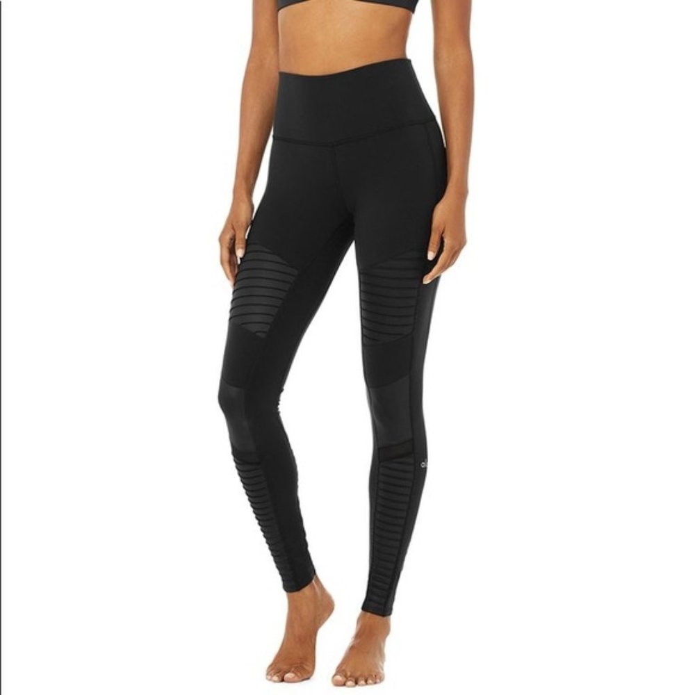 Alo High Waisted Moto Legging in Black Size XS